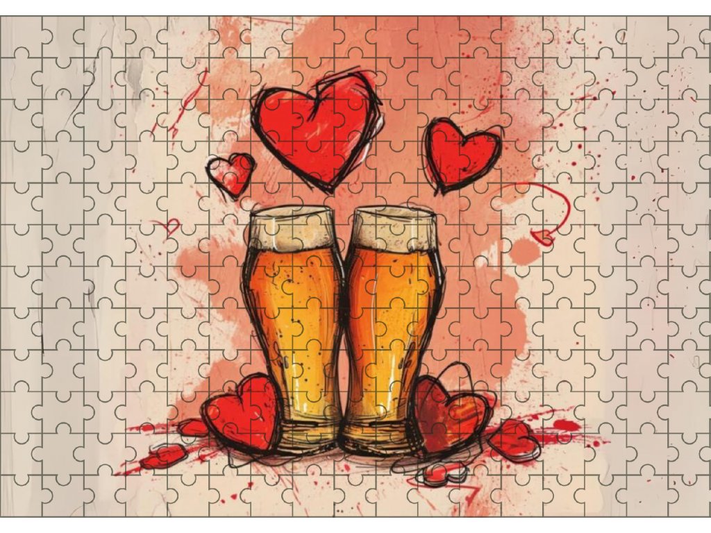Domácí pivotéka Puzzle - Z lásky k poctivému pivu