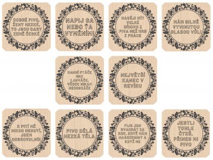 4344 2 10 drevenych podtacku ruzne texty