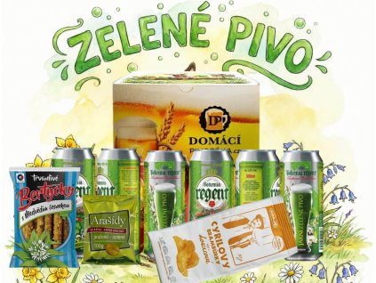 sada 6 zelených piv
