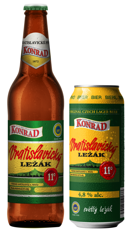 Konrád Vratislavice Konrád 11° světlý ležák - 0,5l plech