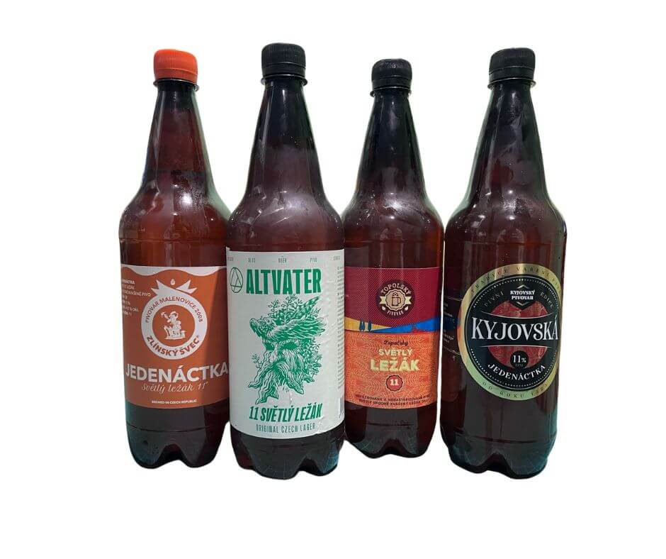 Domácí pivotéka Degustační sada spodně kvašených piv 11° - 4 x 1l