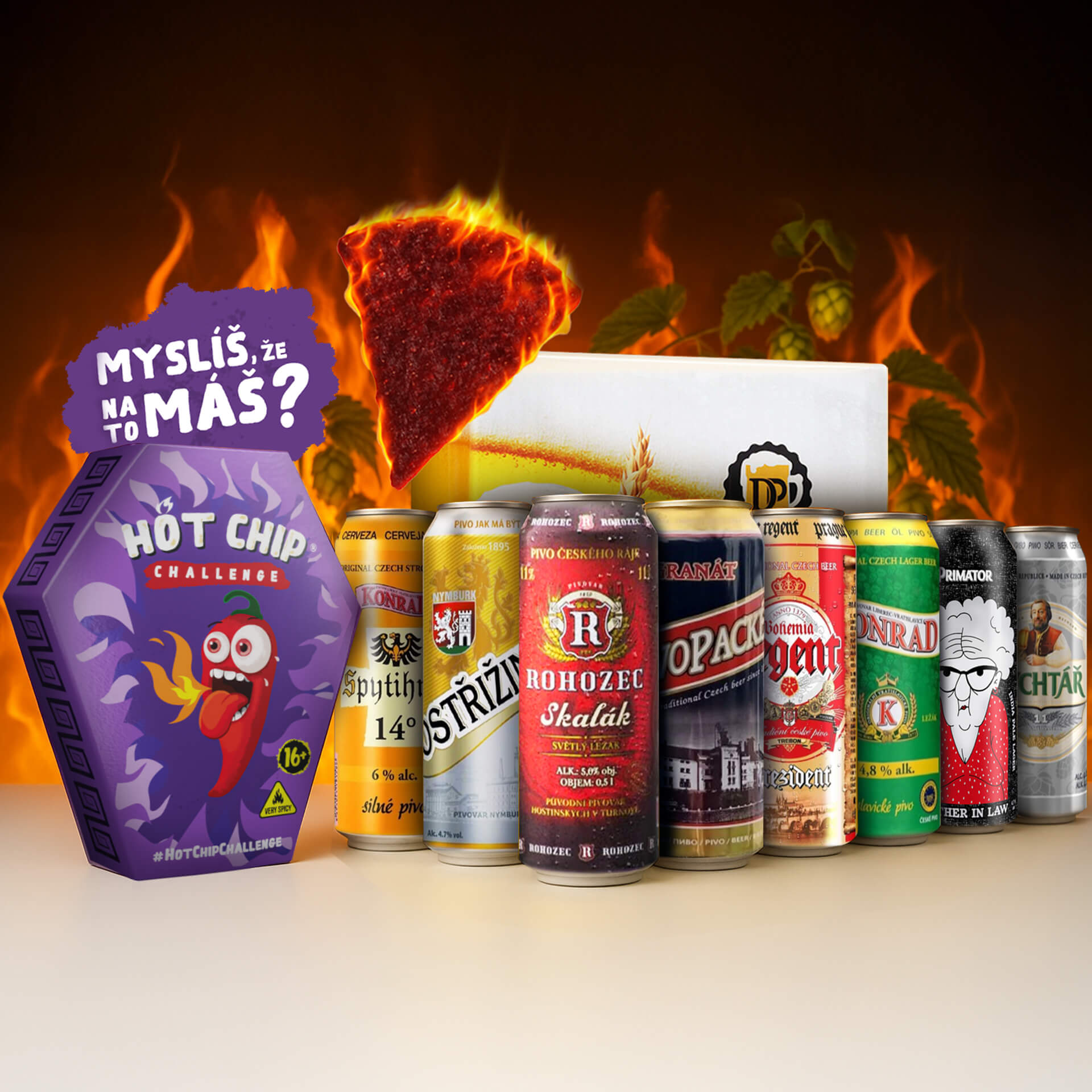 Domácí pivotéka 1 x Hot Chip Challange - 8 ležáků a speciálů