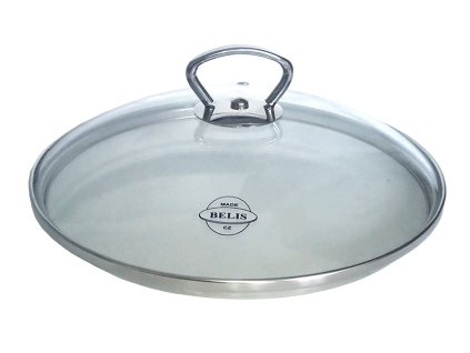 BELIS Skleněná poklice s nerezovým úchytem Ø 26 cm