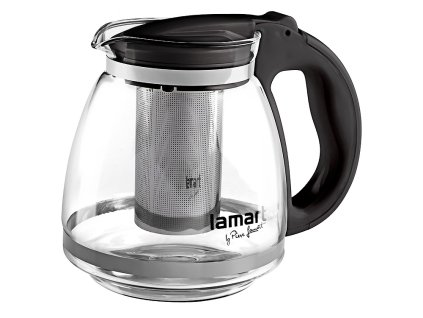LAMART konvice 1,5l VERRE černá,NR sítko