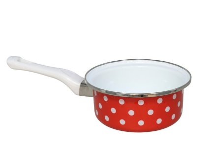 GERIMPORT rendlík s ručkou d16 (0,85l) červený+bílý PUNTÍK