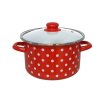 GERIMPORT rendlík s pokličkou 24 cm (3,7l) červený s bílými puntíky