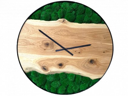 DomaciDekorace Mechové hodiny s kopečkovým mechem tmavě zelené