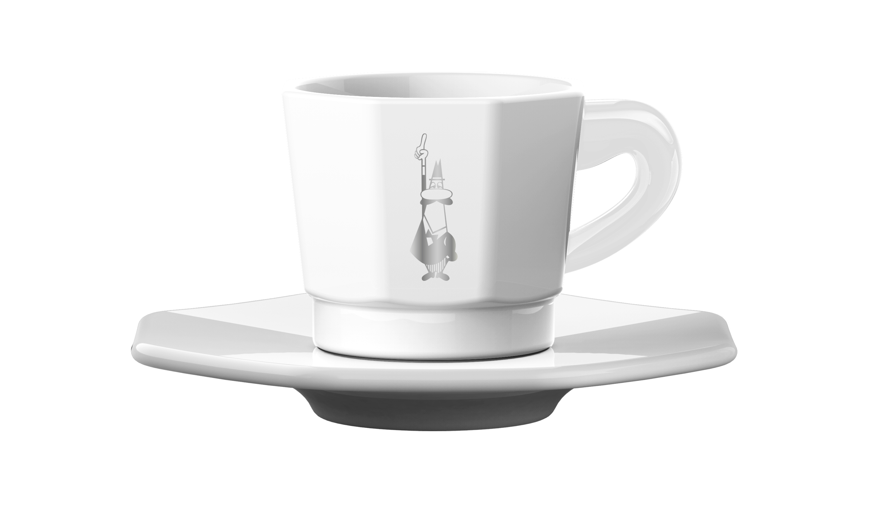 Bialetti set 4 šálků s podšálky černá + bílá (různé barevné varianty) Barva: Bílá