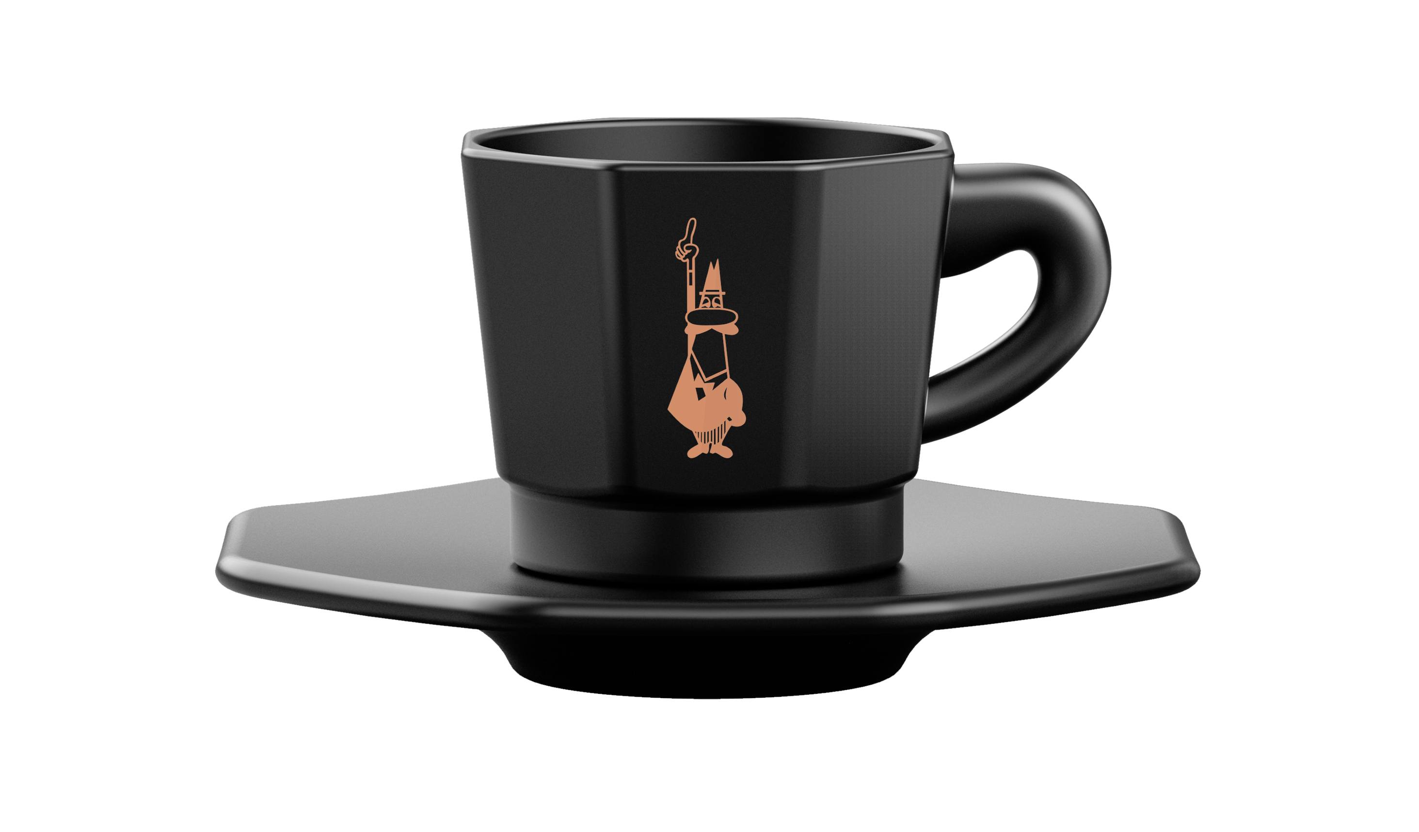 Bialetti set 4 šálků s podšálky černá + bílá (různé barevné varianty) Barva: Černá