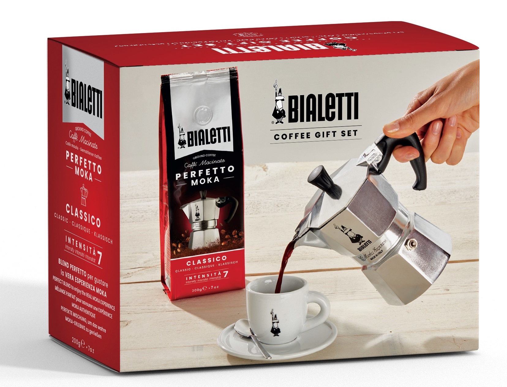 Bialetti set Moka Express 6 porcí + káva 200 g