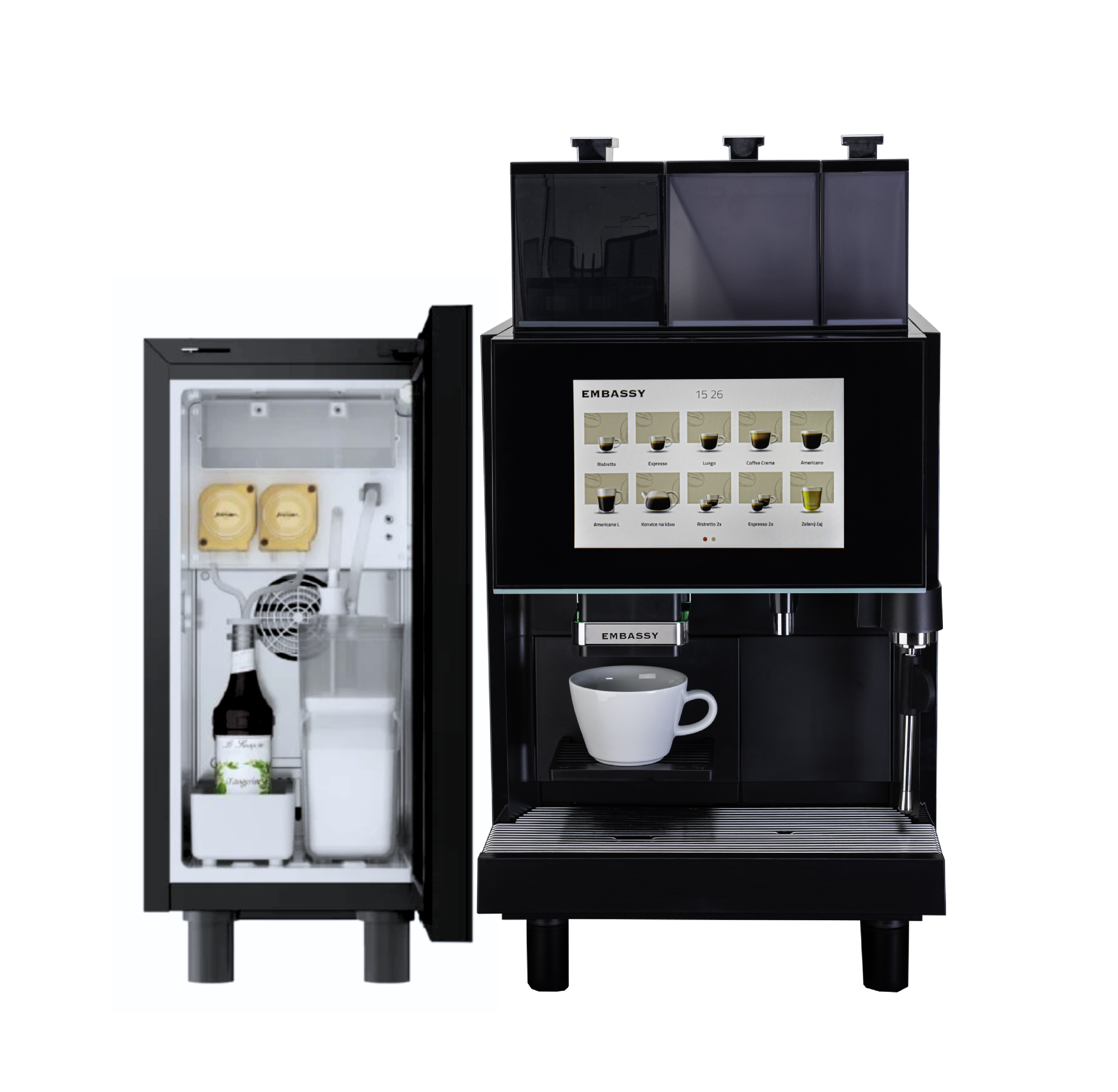 Embassy Bogota + lednice C2S (2x sirup + 1x mléko)