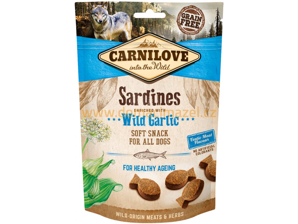carnilove snacks dog sardines and wildgarlic 200g
