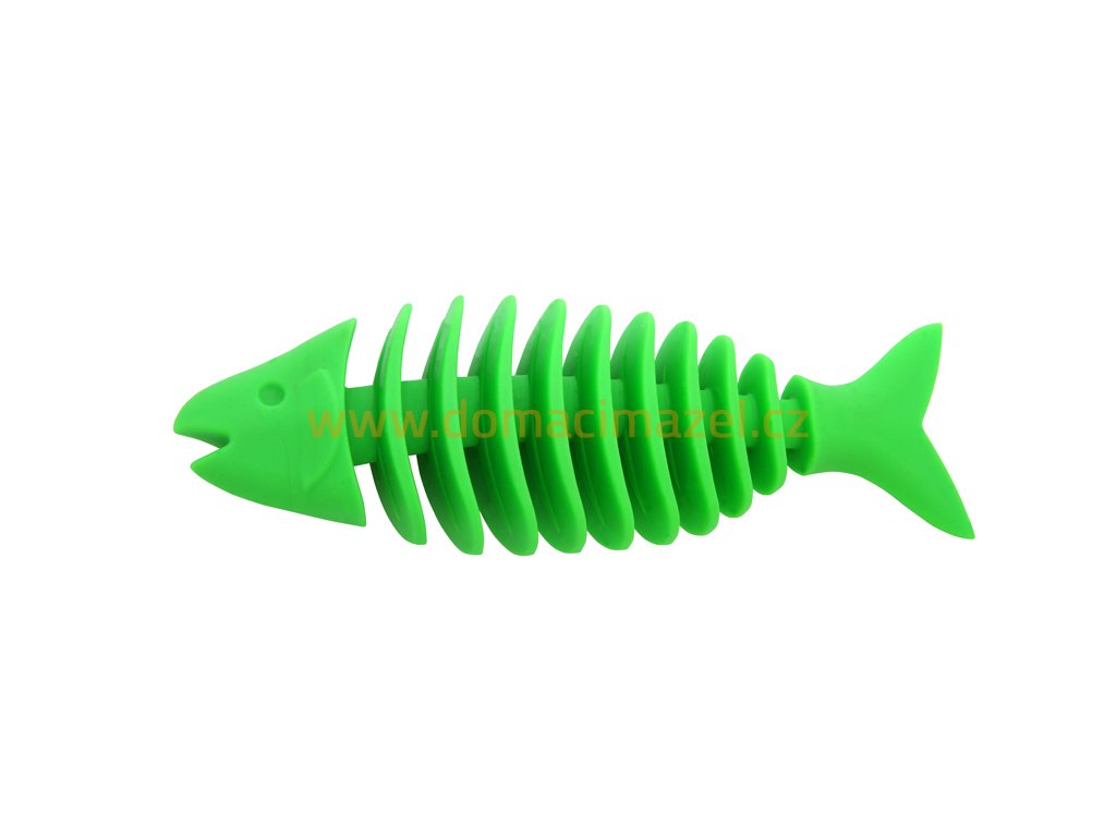 Dent a Chew Fishbone 14cm small scented solid rubber pet toy dog Essenti Enterprises, LLC importer, exporter, supplier, distributor of pet products