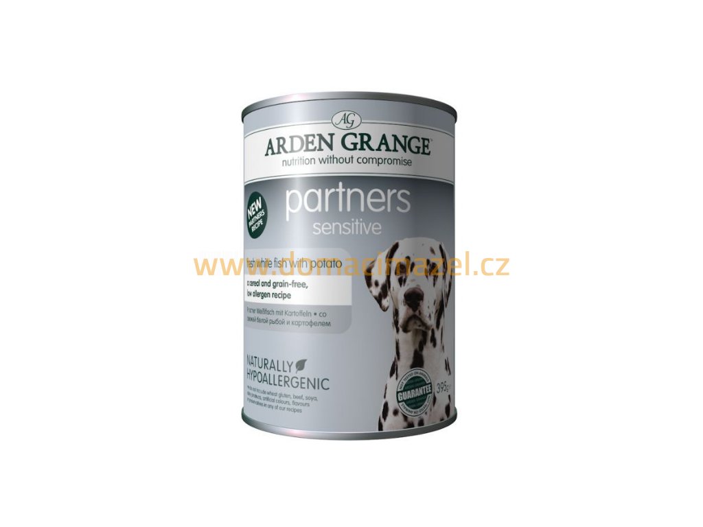 Arden Grange Partners fresh Sensitive s bílou rybou 395 g