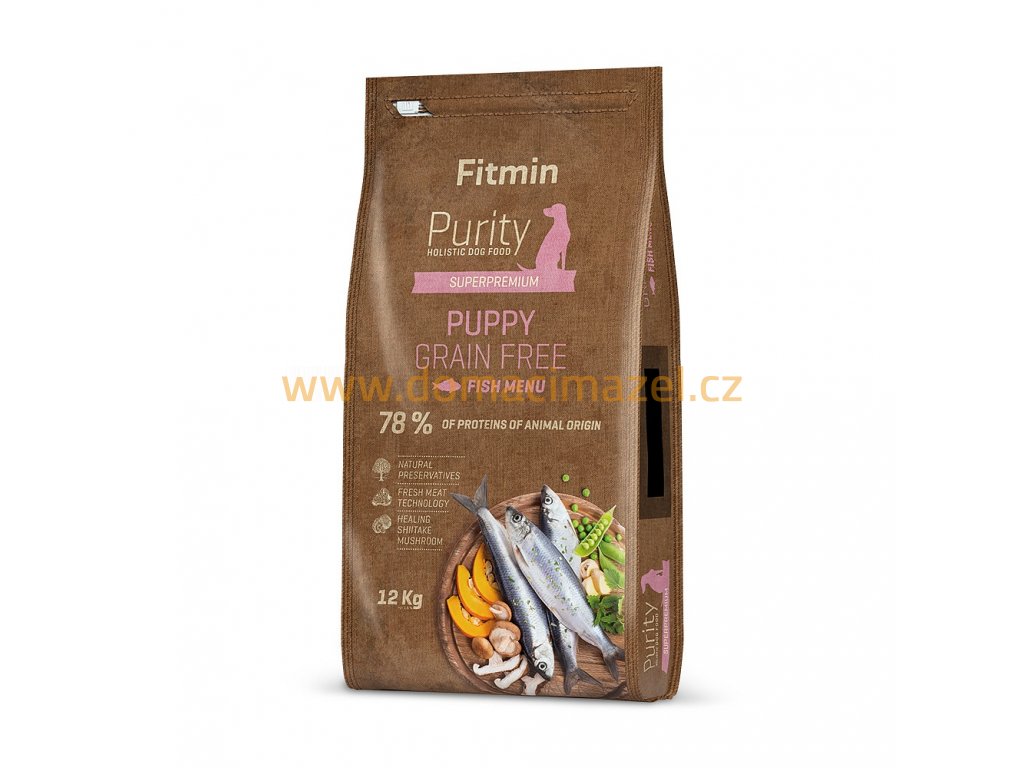 fitmin dog purity gf puppy fish 12 kg h L