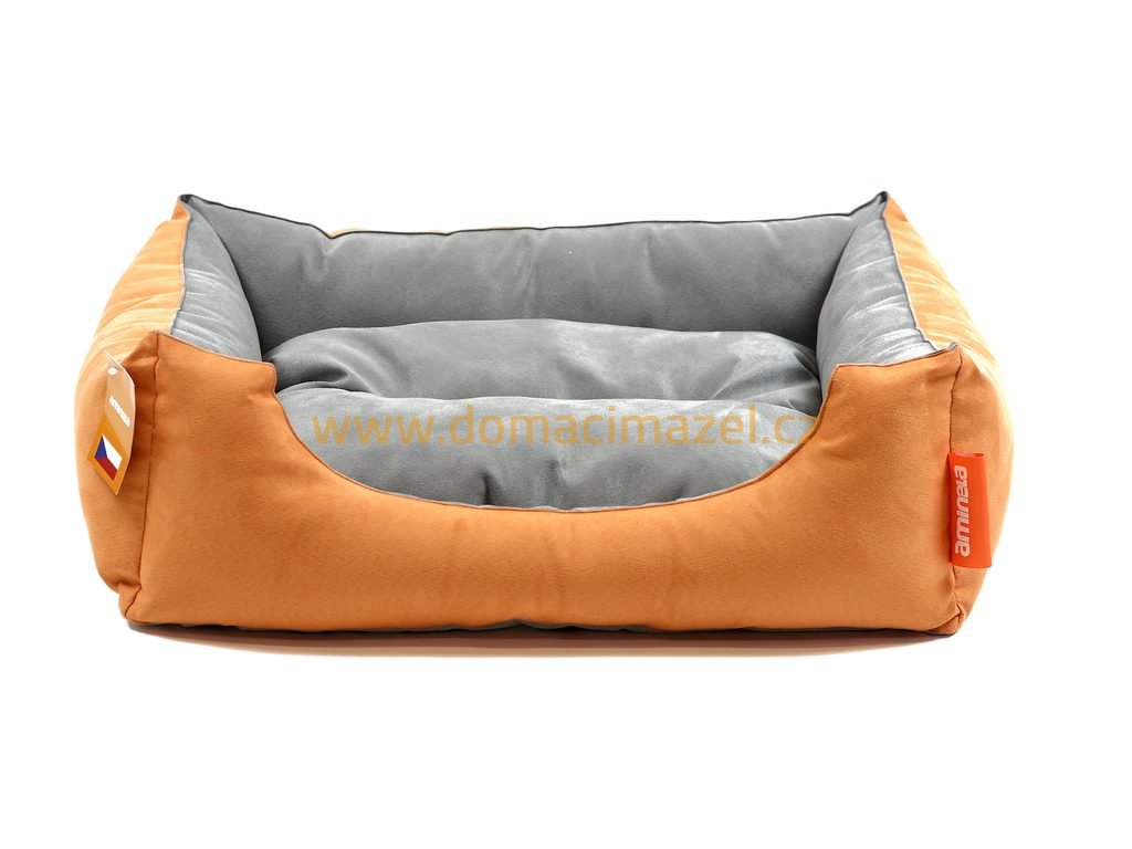 Aminela pelíšek s polštářem M oranžová/šedá 70x60cm