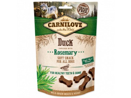 0202948 carnilove dog semi moist snack duck enriched with rosemary 200g 600