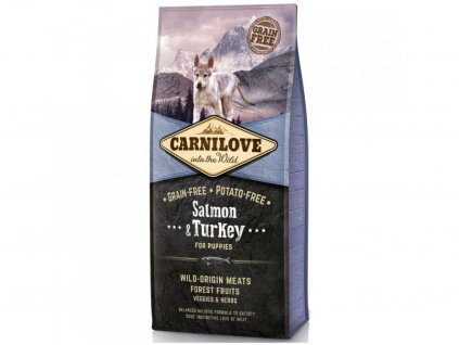 10906 carnilove dog salmon turkey for puppies 1 5 kg