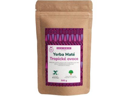 BrainMax Pure Organic Yerba Maté - Tropické ovoce, 500 g