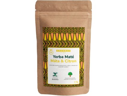 BrainMax Pure Organic Yerba Maté - Máta & Citrón, 1000 g