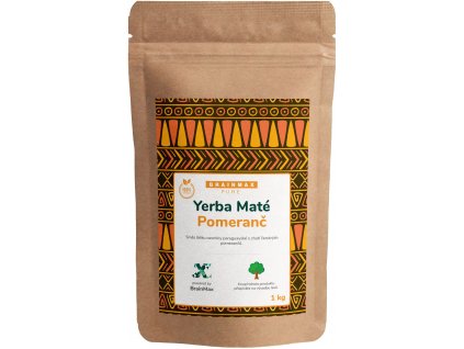 BrainMax Pure Organic Yerba Maté - Pomeranč, 1000 g