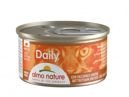 Almo Nature Daily Menu WET CAT - Kousky s krůtou a kachnou 85g