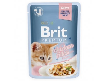 brit premium 85g kitten kaps filety s kuretem ve stave 1ks 24ks