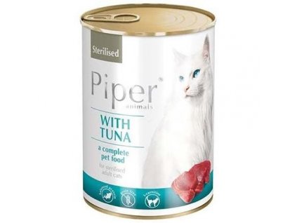 PIPER CAT konzerva pro sterilizované kočky, s tuňákem, 400g