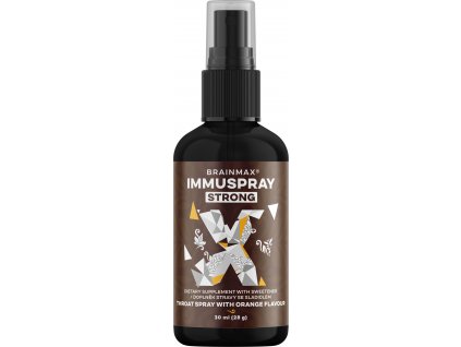 BrainMax ImmuSpray, STRONG, sprej pro podporu imunitního systému, 30 ml  Přírodní extrémně silný sprey do krku pro dezinfekci a podporu imunity, 113 dávek