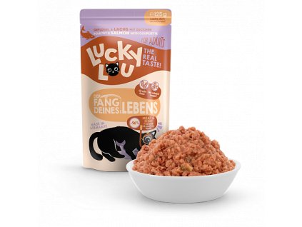 Lucky Lou Lifestage Adult s drůbežím masem a lososem 125 g