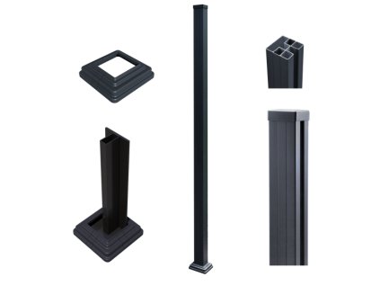 Hliníkový sloupek k plotu 7,5x7,5x190 cm