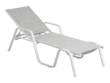 BASIC PLUS hliníkové lehátko - bílá/světle šedá