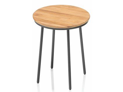 TRIBE stolek o 40 cm - antracit/teak