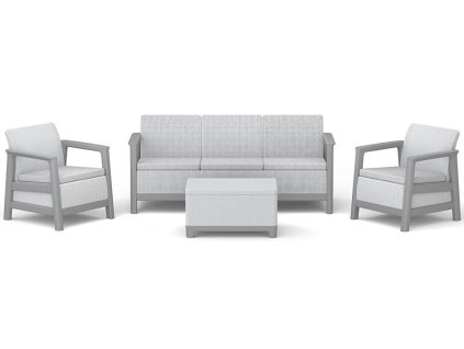 SCANDI LINEA 3 SEATERS SET - Ash grey/Storm grey