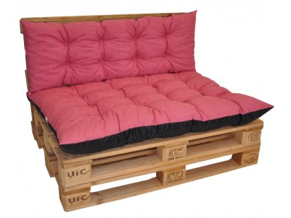 Polstry na paletový nábytek sada Basic - látka malinový melír