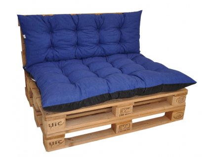 Polstry na paletový nábytek sada Basic - látka modrý melír