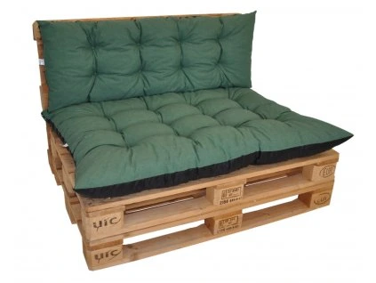 Polstry na paletový nábytek sada Basic - látka tmavě zelený melír