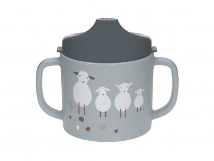 221282 3 sippy cup pp cellulose tiny farmer sheep goose blue