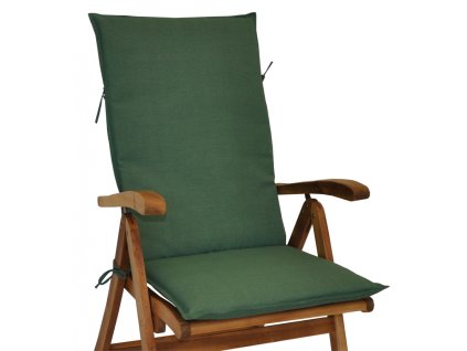 Polstr na teakové zahradní křeslo UNI vysoké - látka tmavě zelený melír
