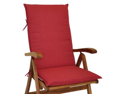 Polstr na teakové zahradní křeslo UNI vysoké - látka vínový melír
