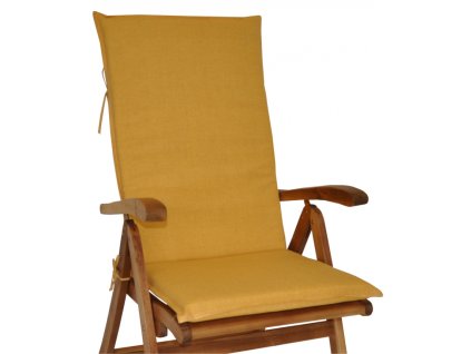 Polstr na teakové zahradní křeslo UNI vysoké - látka žlutý melír