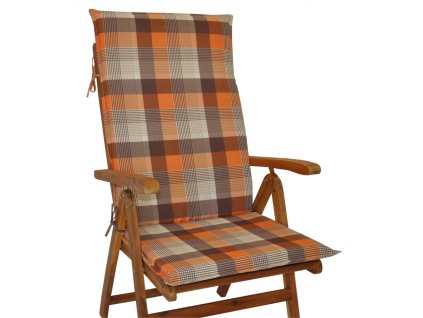 Polstr na teakové zahradní křeslo UNI vysoké - UNIKO oranžová kostka