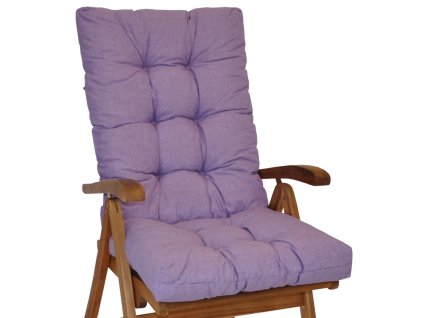Polstr na teakové zahradní křeslo vysoké - látka fialový melír