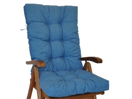 Polstr na teakové zahradní křeslo vysoké - látka tyrkysový melír