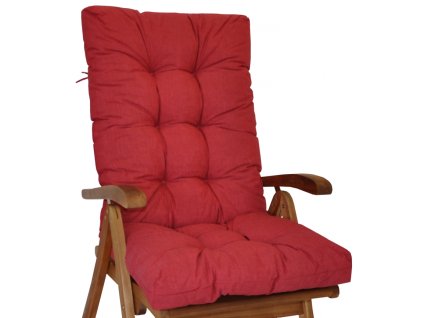 Polstr na teakové zahradní křeslo vysoké - látka vínový melír