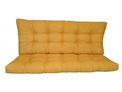Polstr na zahradní houpačku 130 cm - látka žlutý melír