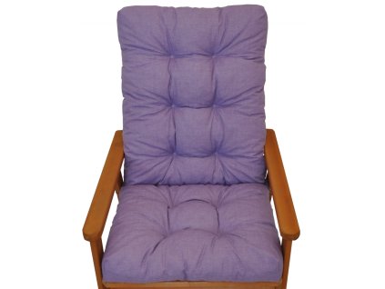 Polstr na zahradní křeslo s mašlí - látka fialový melír