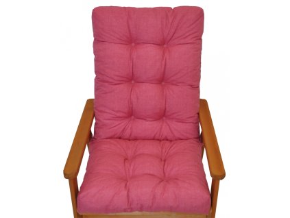 Polstr na zahradní křeslo s mašlí - látka malinový melír