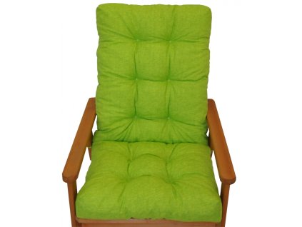 Polstr na zahradní křeslo s mašlí - látka světle zelený melír