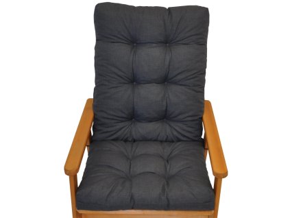 Polstr na zahradní křeslo s mašlí - látka tmavě šedý melír